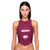 Racer Tank in burgundy latex, front view